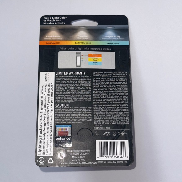 Feit Electric Enhance 60-Watt Equivalent LED Light Bulb With GU24 Base - Picture 2 of 3